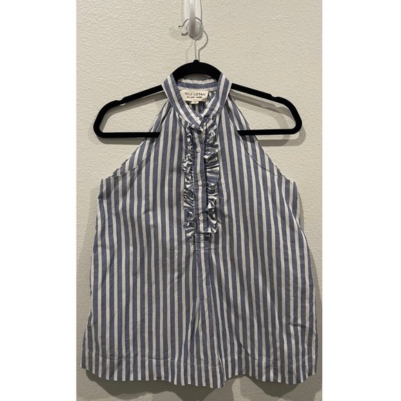NILI LOTAN Striped Halterneck Top - Picture 4 of 6